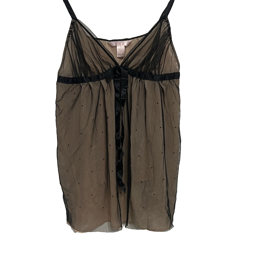 Victoria’s Secret Very Sexy Sheer Black Mesh Babydoll Nightie – Size L